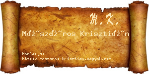 Mészáros Krisztián névjegykártya